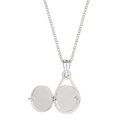 Lenwuynyo H2O Mermaid Necklace OT Clasp Toggle Clasps Openable Shell Locket Pendant Necklaces with Crystal Jewelry for Women Man (White)