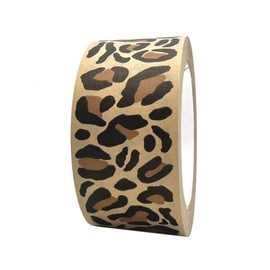 INKKIN Leopard Print Pattern, Brown Paper Packing Tape | 50mm x 50m