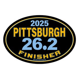 Charmed Running Brand Pittsburgh Marathon 26.2 Finisher Car Magnet with Custom Year Option