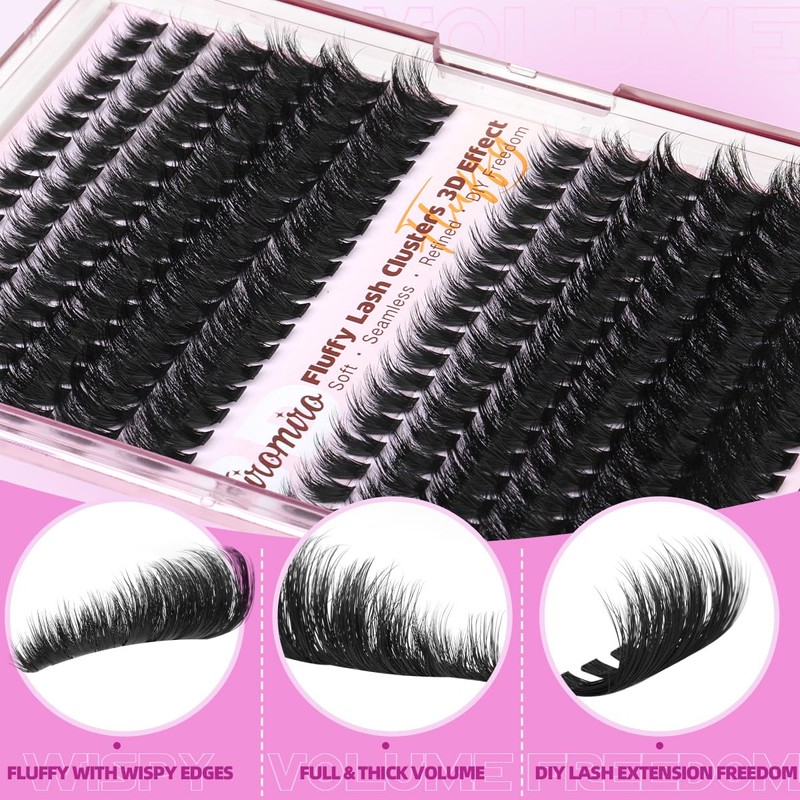 Kiromiro Fluffy Lash Clusters Volume 8-20mm DIY Individual Lash Extensions