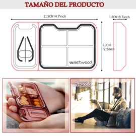 cortador de pastillas,cortador de pastillas y divisor,cortador pastillas,cortador de píldoras y tabletas,Portátil Que Se Puede Almacenar para Pastillas, Vitaminas, Nutrientes (Gris)