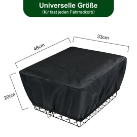 bruwaa Rain Cover Bicycle Basket [Suitable for Front and Rear Bicycle Baskets] - With Elastic Band and 2 Hooks - Waterproof, Dustproof and Dirtproof Bicycle Basket Cover