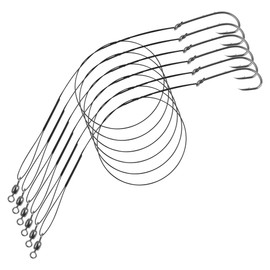 VATEICO 18pcs Wire Leader Rigs with Baitholder Fishing Hooks,Snelled Hook Leader Rig Catfish Bass Catfish Rig with Offset Fishing Hooks Size Mix