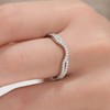 Wuziwen Curved Wedding Bands for Women Sterling Silver Infinity Eternity