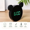 Mirror Alarm Clock 2 Level Brightness Adjustment Ear Design LED