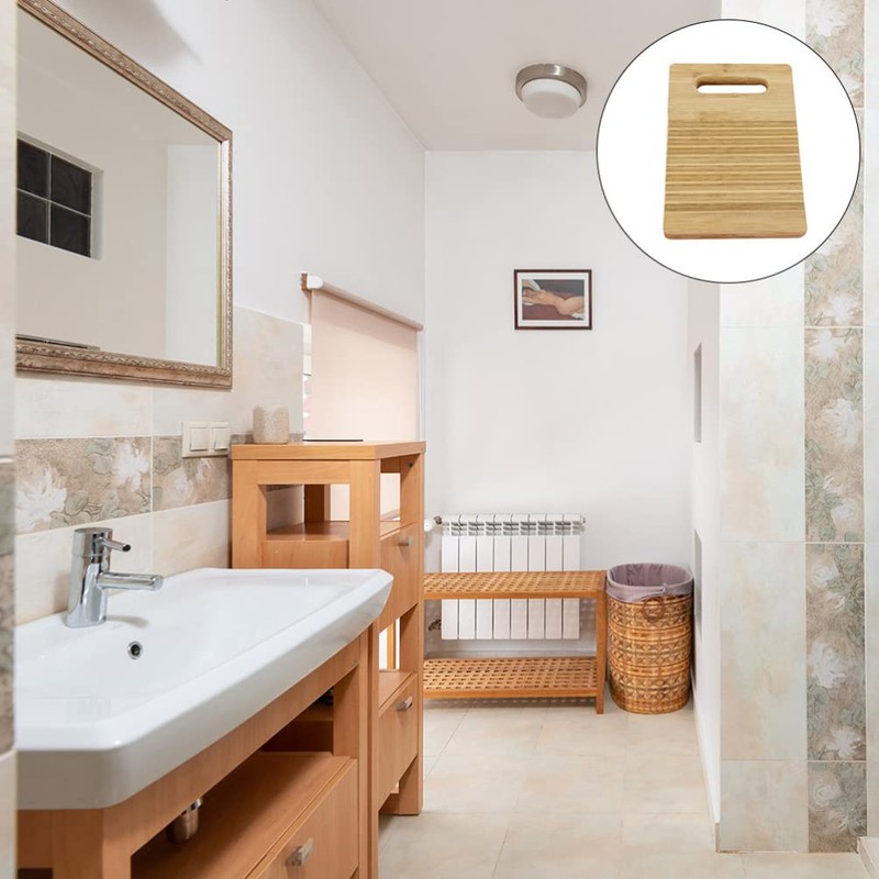 Tomaibaby Mini Washboard Wooden Washing Board Household for Students Clothes