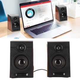 Adjustable Volume Full Range HiFi PC Speaker with Deep Bass, Powerful Sound for Computers, Laptops, Phones with Rotating Wheel Volume Control,
