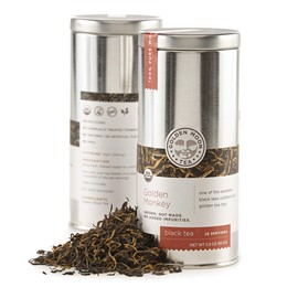 Golden Moon Tea Organic Golden Monkey Black Tea - Loose Leaf, Non-GMO - Travel Tin (28 Servings)