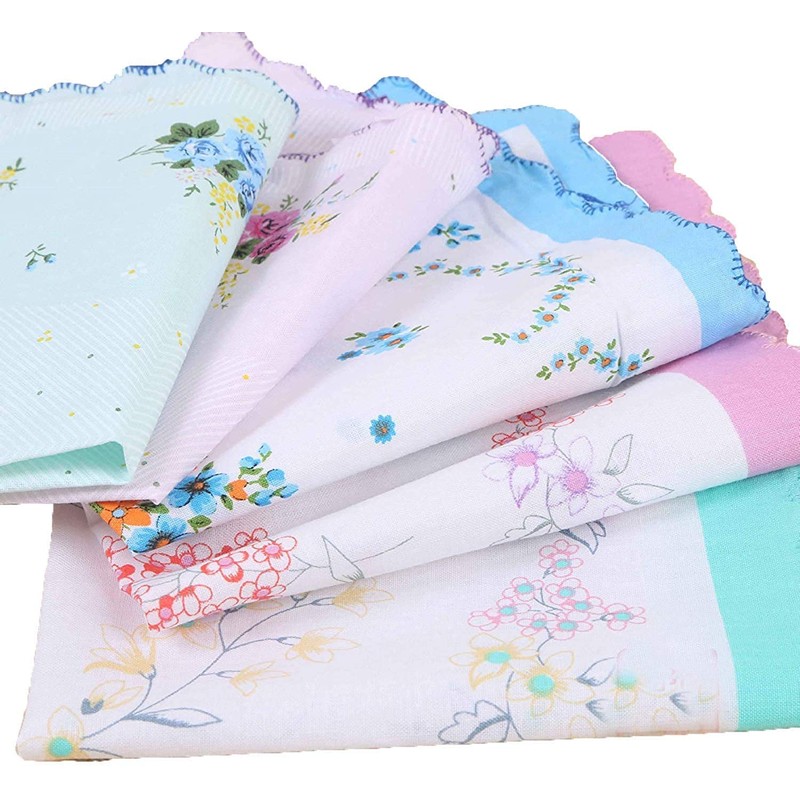 forlisea Womens Bello algodón floral pañuelo Wendding Partido tela pañuelo,