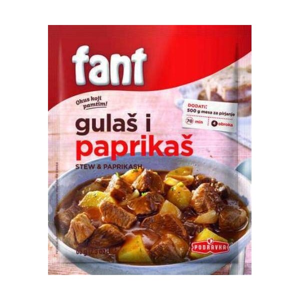 Fant Seasoning Mix for Hungarian Stew, Goulash, Paprikash, 2.3oz