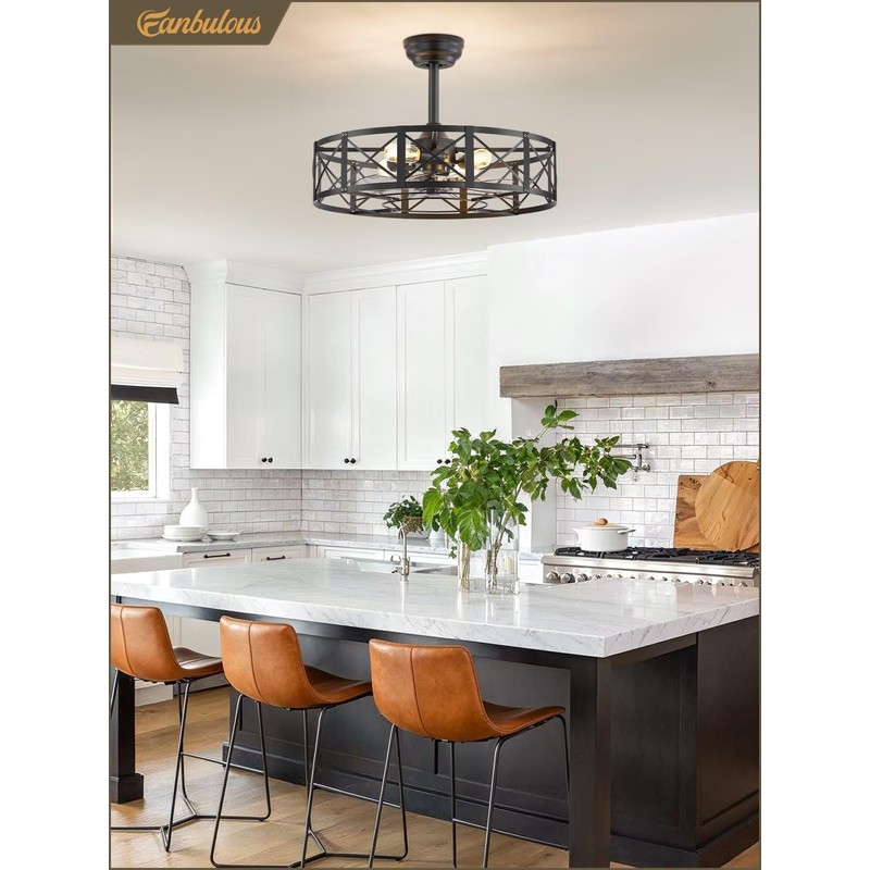 Fanbulous 23 Inch Fandelier Caged Ceiling Fans with Lights and