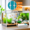 AQQA 4W 150GPH Battery Powered Aquarium Air Pump, USB Rechargeable