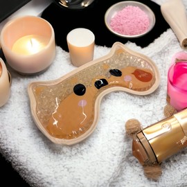 Cooling Gel Eye Mask with Plush Lined Back - Hot and Cold to Use - Cooling Glasses with Gel Beads - Cold Therapy for Swollen Tired Eyes, Dark Circles, Migraines (Shiba Inu)