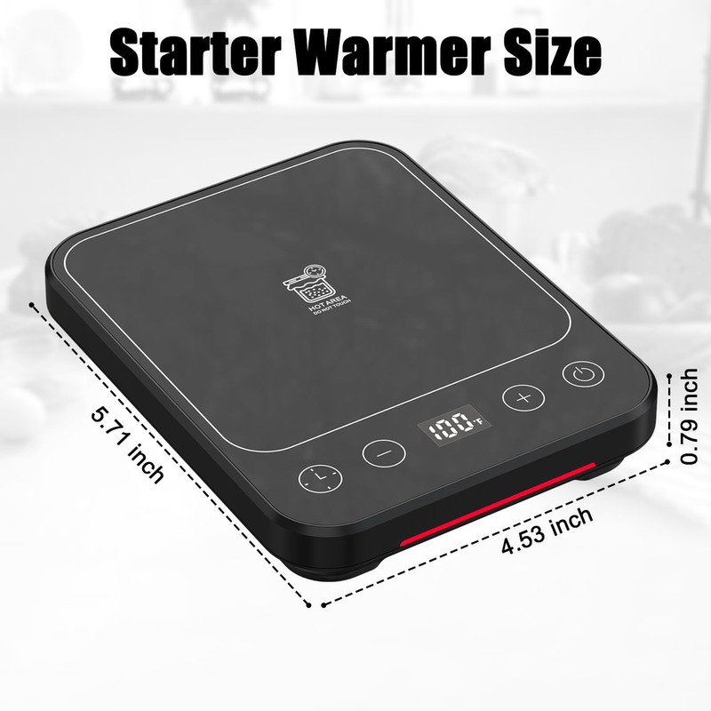Sourdough Starter Warmer Mat, 12H Timer Warming Heating Pad, Precise