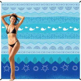 BYDOLL Beach Blanket 78''X110'' Waterproof Sandproof Suits1-7 Adults Oversized Lightweight Large Blanket Picnic Mat for Beach Sand Free Travel Camping Hiking Picnic