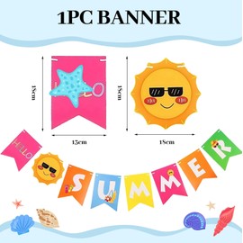 BelleVive 21-teilige Sommerparty-Dekorationen, Strand-Pool-Party-Dekorationen, „Hello Summer“-Banner, Pool, Strand, hängende Bäche, Dekor für Zuhause, Büro, Schule, Klassenzimmer