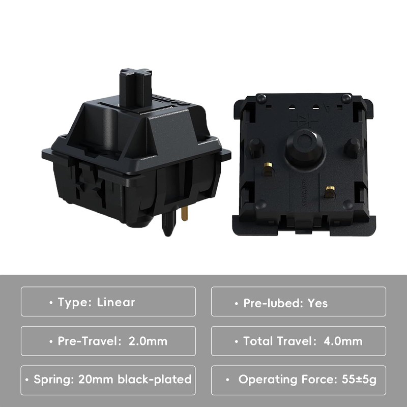 Gateron Oil King V2 Pre Lubed 5pin Linear Switches for