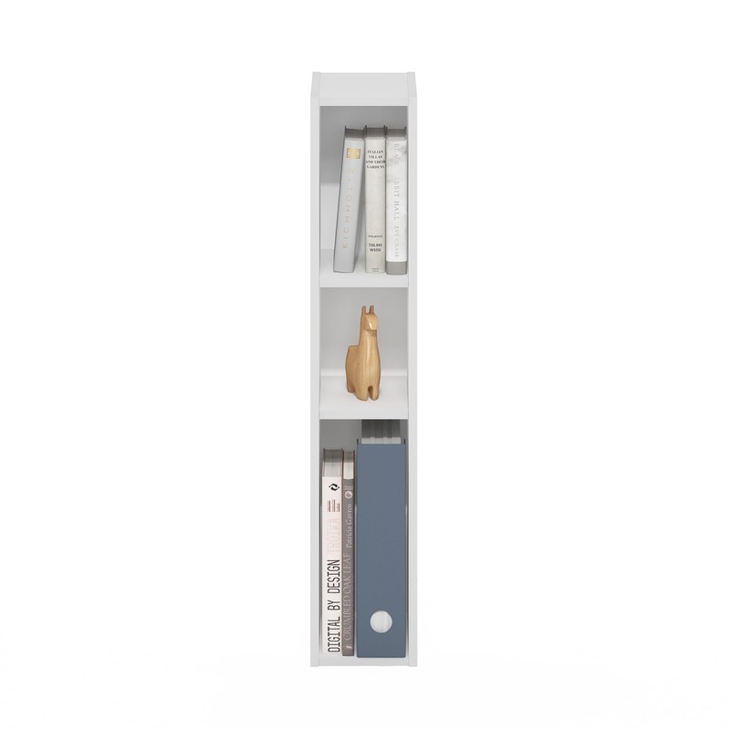 Furinno Fulda Book Shelf, 3-Tier Narrow Bookshelf, Bookcase with 6-in