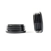 60mm Diameter Round Ribbed Black Plastic Insert Plugs end caps