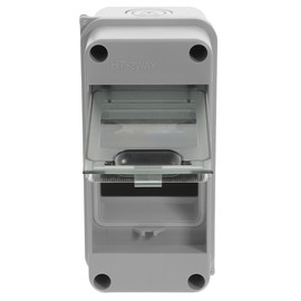 2 Way Circuit Breaker Box, IP65 Waterproof Distribution Protection Box with Din Rail Abs Plastic Breaker cover for Indoor Outdoor Wall