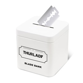 THURLADY Razor Blade Disposal Container, Matte White, Large Capacity, Holds Over 500 Blades, Safe & Recyclable