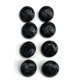6 Faux Leather Black Buttons Set Braid Design 3/4'', Coats Sport Coats Buttons (8 Faux Leather Black Button 5/8'')