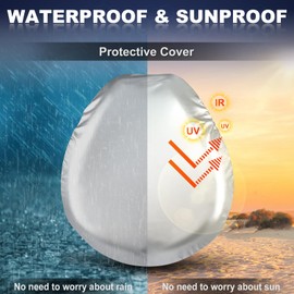 SKYJDM Foldable Motorcycle Seat Cushion with Seat Pad Sunshade Cover, Large 3D Honeycomb Structure Shock Absorption & Breathable Motorcycle Gel Seat Pad for Long Rides