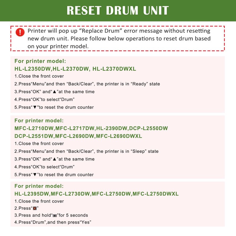 Compatible Drum Unit DR-2400 DR2400 for Brother Printer HL-L2350DW HL-L2310D