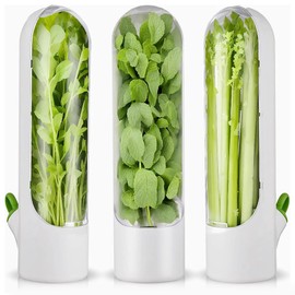 Kopinma 3 Pack Herb Protectors for the Fridge, Herb Freshener for the Fridge, Fridge Storage, Product Saving Container for Fridge Coriander, Parsley, Asparagus