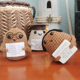 BLECRIS Emotional Support Mini Funny Active Life Positive Potato Birthday Gifts or Room Decor (3 Potato Combination)