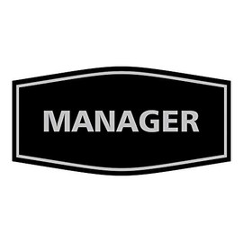 Signs ByLITA Fancy Manager Sign (Black/Silver) - Large