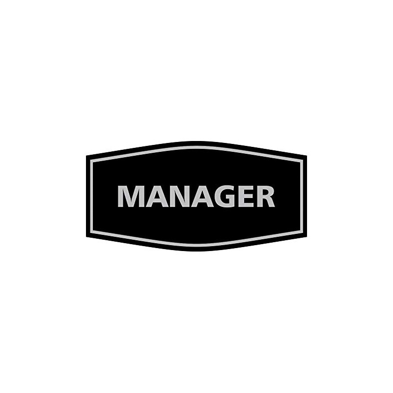 Signs ByLITA Fancy Manager Sign (Black/Silver) - Large