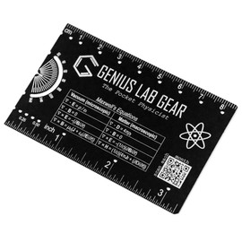 The Pocket Physicist - Small Metal Physics Metric Ruler Scale, Stocking Stuffers Gadget Multi-Tool, Techie/Geeks/Nerds STEM Student Gift, Unique College Homework Mini 3 Inch Tool - Genius Lab Gear