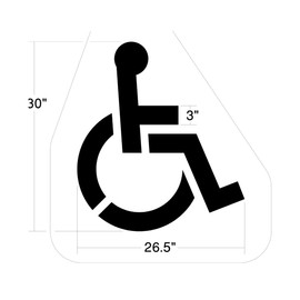 Large Handicap Parking Stencil | Part#: 10000204 | 42" W x 48" H | Flexible and Durable 1/8" PolyTough Lifetime | Made in USA