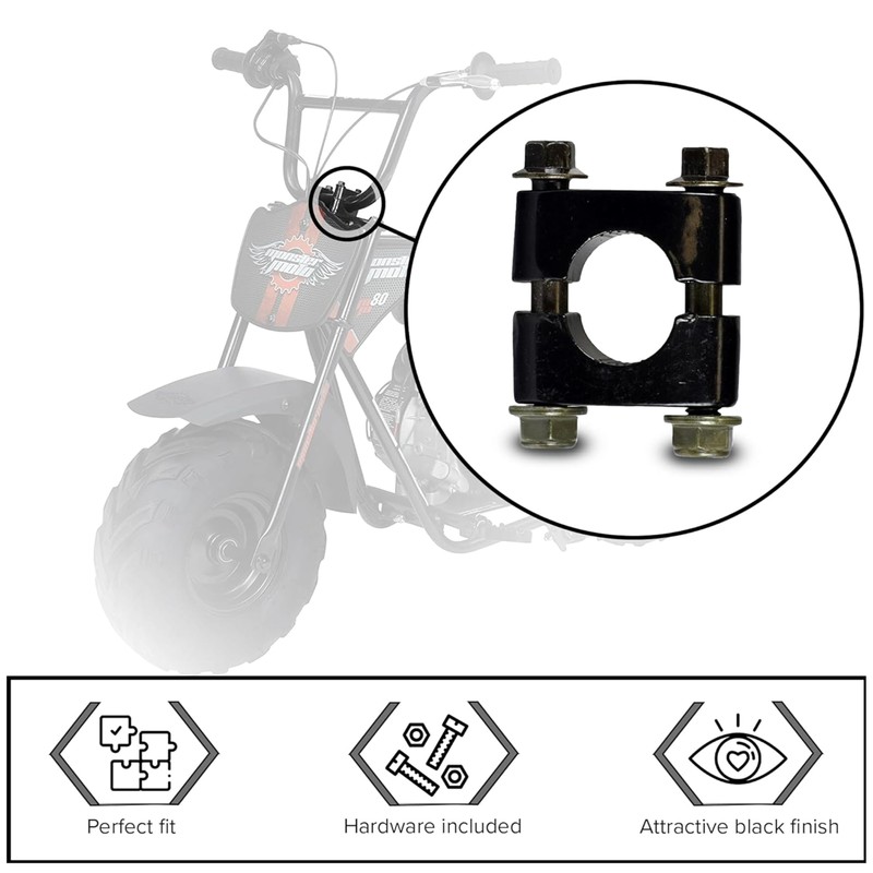 Motorcycle Handlebar Risers, 22mm Universal Mount Kit, 7/8 Inch Aluminum