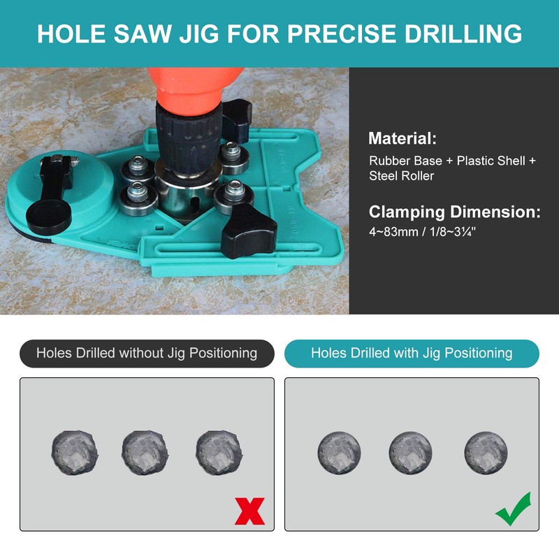 BEAMNOVA Set of 16 Diamond Drill Bits with Jig Ceramic