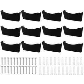Colarr 12 Pcs Expandable Pocket Wall File Set Plastic Wall Mountable Space Saving Files Office Wall Organizer Wall Mount File Holder Wall Hanging File Organizer for Mail Letter Magazine (Black)