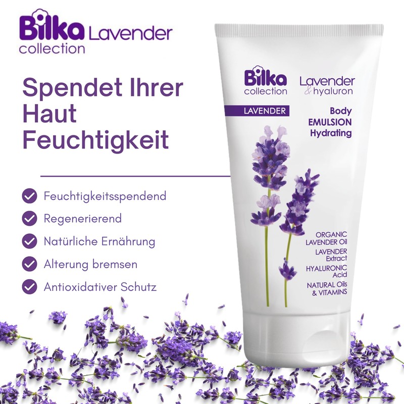 Bilka Collection Lavender & Hyaluron Body Emulsion Hydrating, Feuchtigkeitsspendend Körperlotion