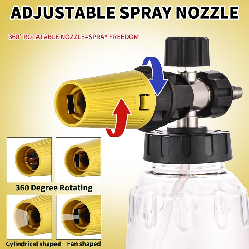 FENG PAI Foam Cannon for Pressure Washer with Dual-connector Accessory,