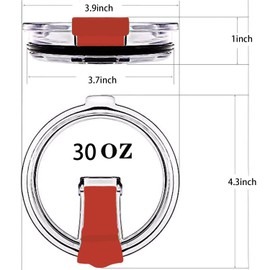 2 Pcs Red 30 oz Tumbler Lids, Cup Lids Tumbler Replacement Lids Spill Proof Splash Resistant Lids Fit for Yeti tumbler