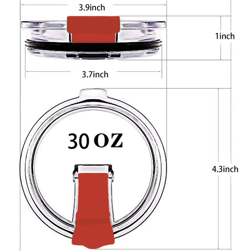 2 Pcs Red 30 oz Tumbler Lids, Cup Lids Tumbler