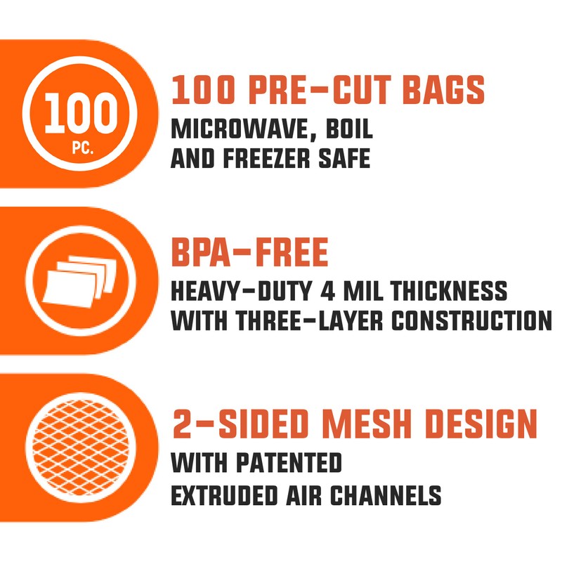 PrimalTek 6” x 10” Pre-Cut Vacuum Bags – 100 Pint