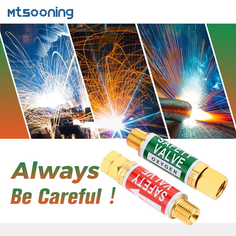 Mtsooning Oxygen Acetylene Flashback Arrestors Set 4PCS Torch End Standard