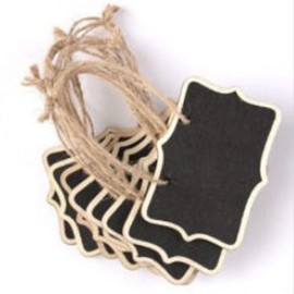 Teensery 12 Pcs Mini Chalkboards Signs Rectangle Double Sided Message Board Blackboard Memo Tags for Garden Decorative, Price Tags, Food Labels, Wedding Birthday Party Decorative