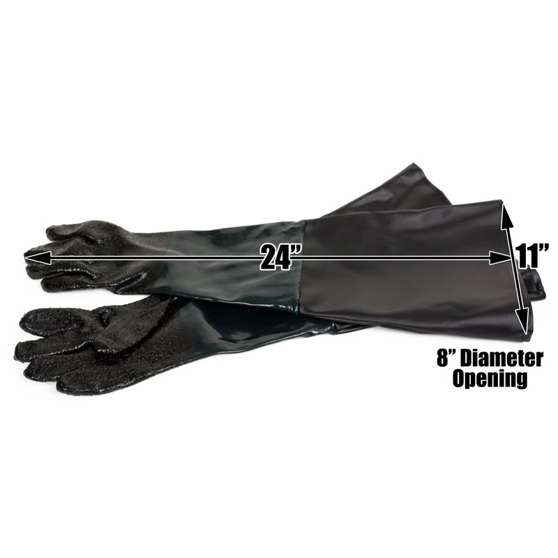 Dragway Tools Rubber Sandblasting Gloves with 8 in. Diameter Opening