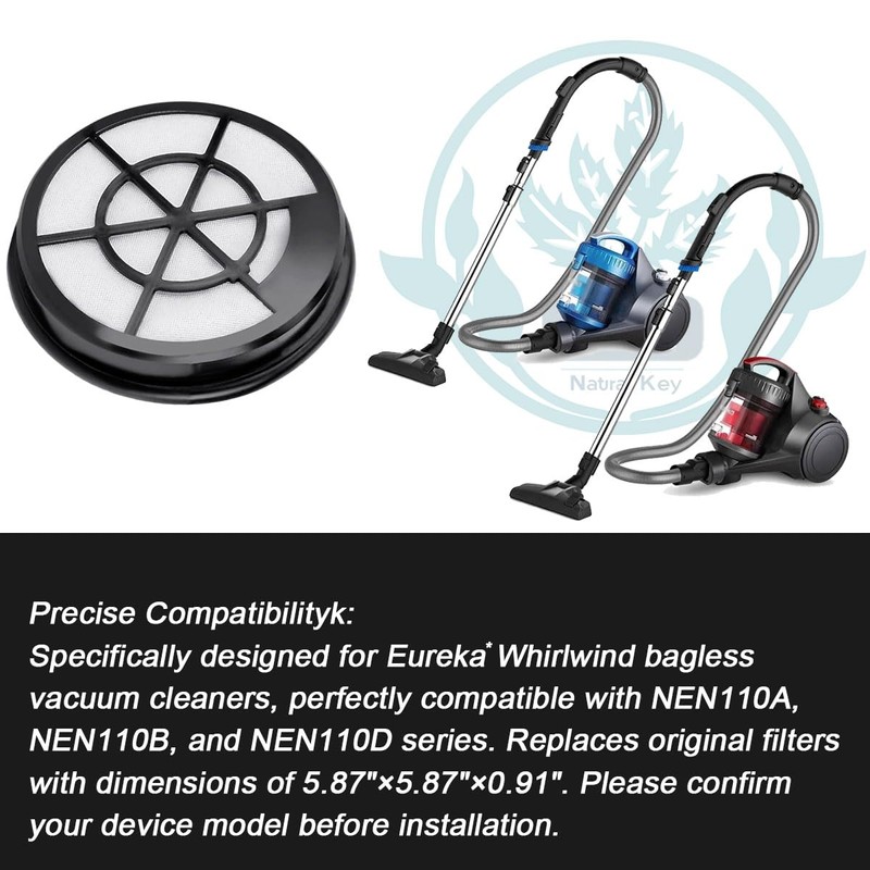 2-Pack NEN110A Vacuum Filter Replacement for Eureka Whirlwind Bagless Canister