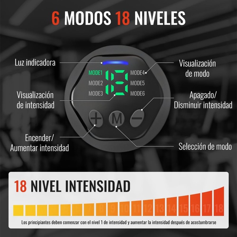 Estimulador de ABS, Cinturón de Tonificación Abdominal