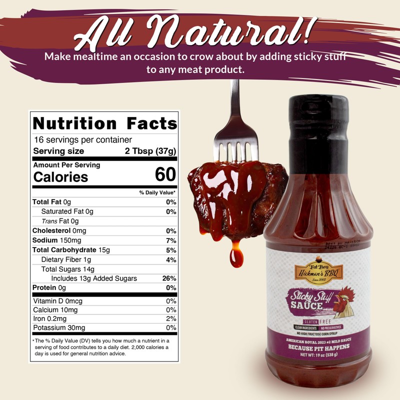 Fat Boy Hickman's BBQ Sticky Stuff Sauce PACK OF 2