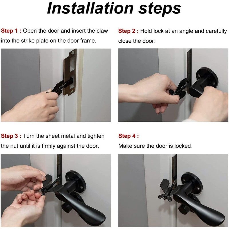 VOANZO Portable Door Lock for Travel, Solid Heavy Duty Locks,