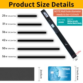 Mikeru 47.2" Outdoor Wall Sconce 6000K Cool White - IP65 Waterproof Black Exterior Light, Hardwired Wall Mounted Fixture for Porch, Patio & Entryway | Non-Dimmable Weatherproof Design